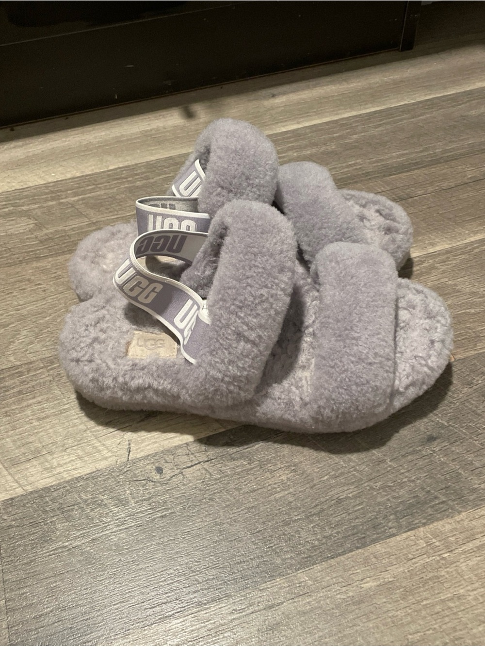 UGG‎ Fluff Yeah Slingback Sandals Grey Women's Size 7